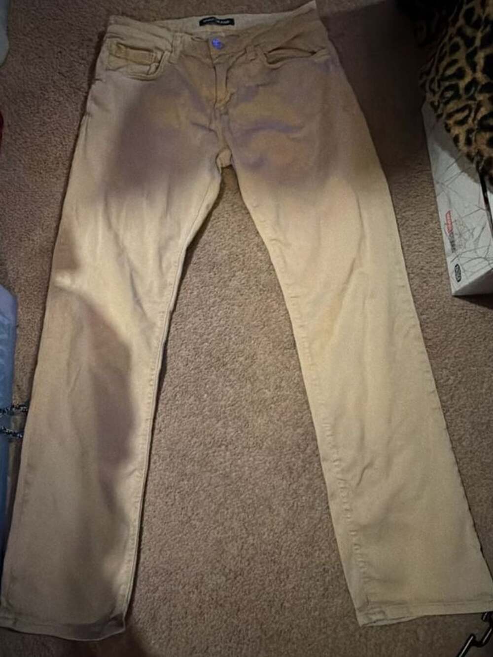 Mavi Zach Straight Leg Pants Size 32x32 Beige Cotton
